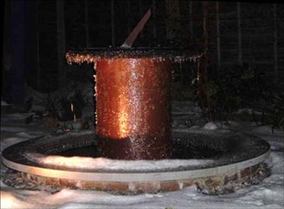 Sundial memorial - in ice