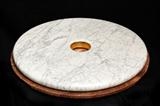 Circles of Power by John Joekes, Sculpture, Marble and Gold Leaf on Red Marble base