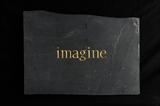 imagine by John Joekes, Sculpture, Slate with Gold Leaf